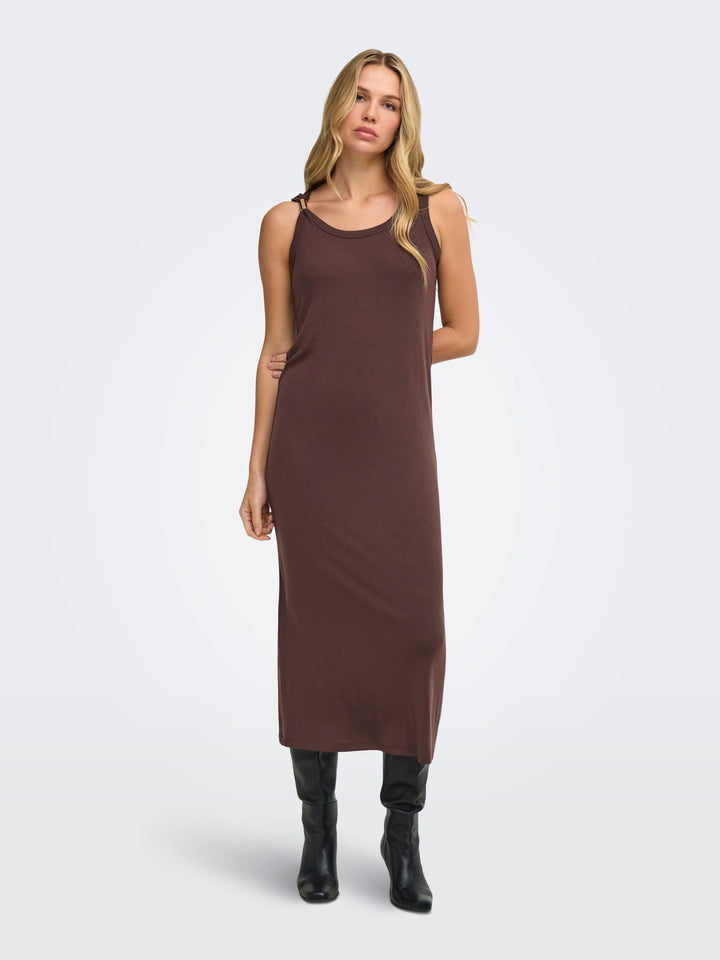 Jacqueline de Yong 15391025 UFFA jurk maxi bruin
