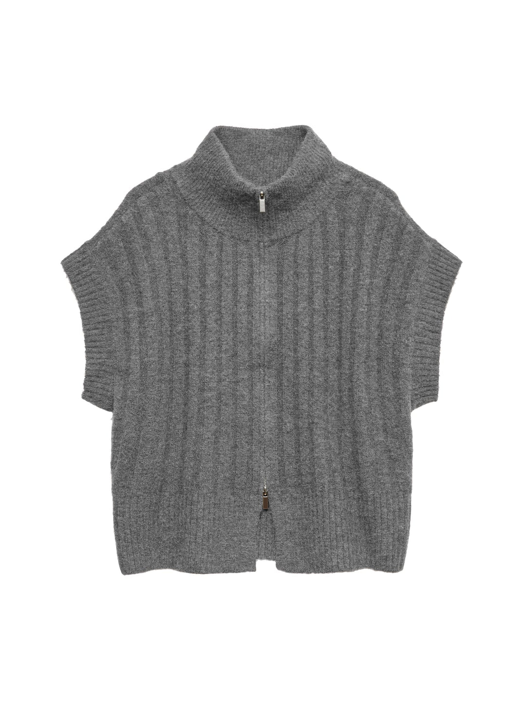 VERO MODA 10347170 Bang vest gebreid dames grijs melee