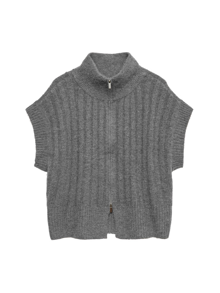 VERO MODA 10347170 Bang vest gebreid dames grijs melee