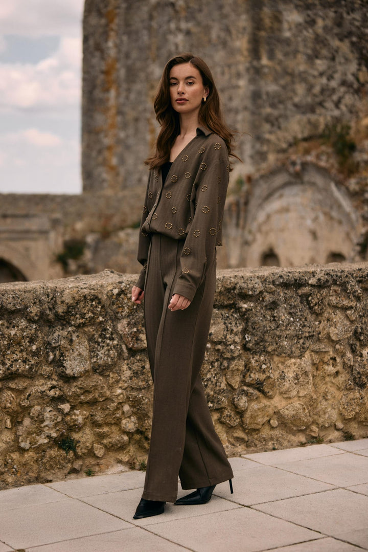 Nukus NKF09077 Jill lange broek bruin melee