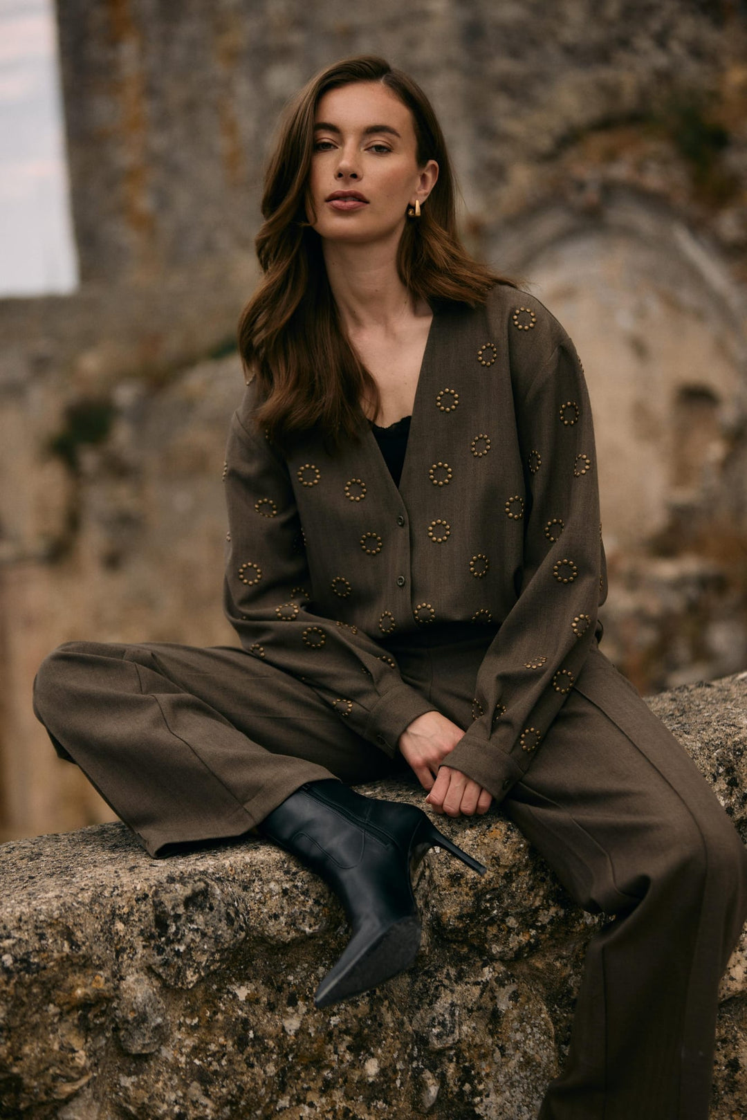 Nukus NKF02197 Anika blouse bruin melee