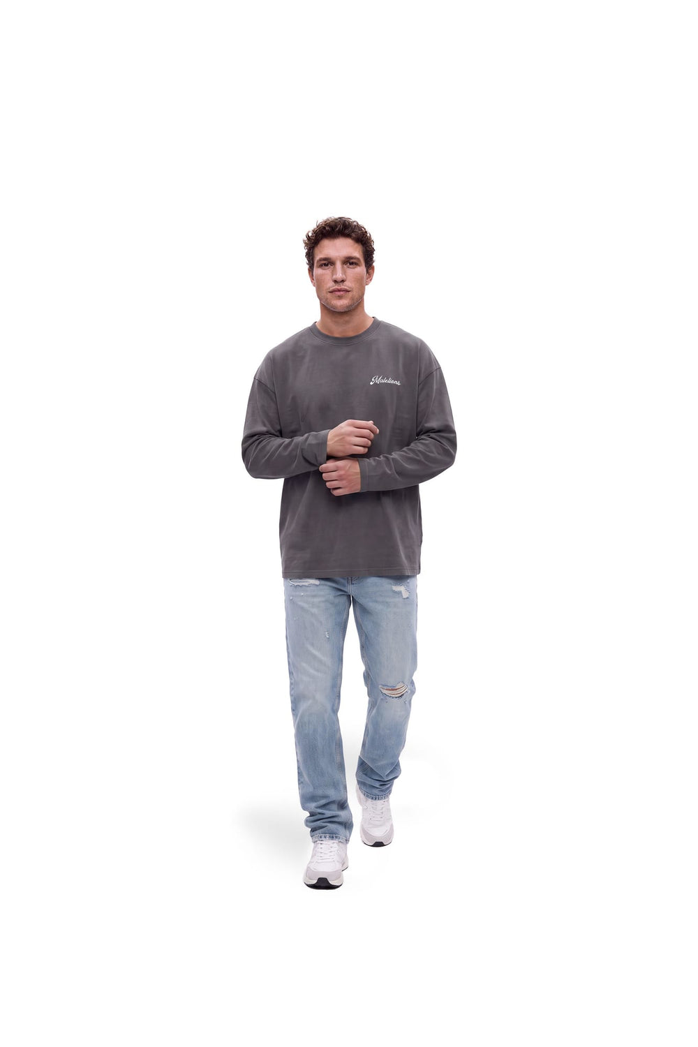 Malelions men MMB50026033 t-shirt l/m antraciet