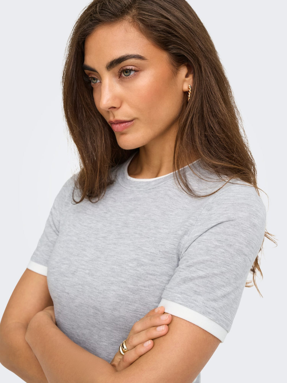 Only 15369930 Viggo T-shirt lichtgrijs – dames