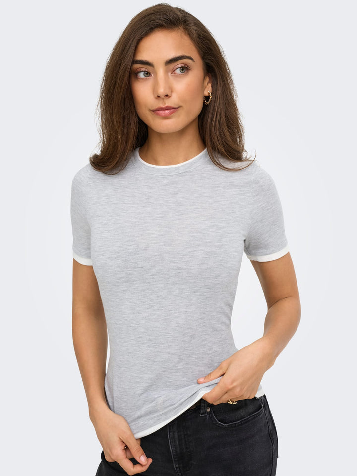Only 15369930 Viggo T-shirt lichtgrijs – dames