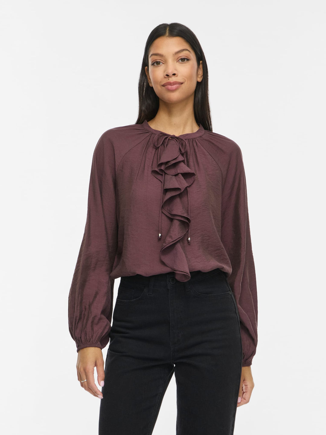 Vila 14119767 Alima top aubergine – dames
