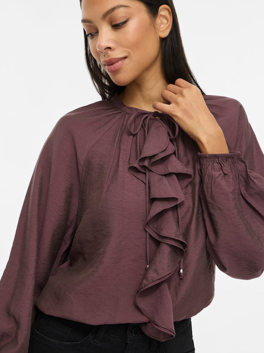 Vila 14119767 Alima top aubergine – dames