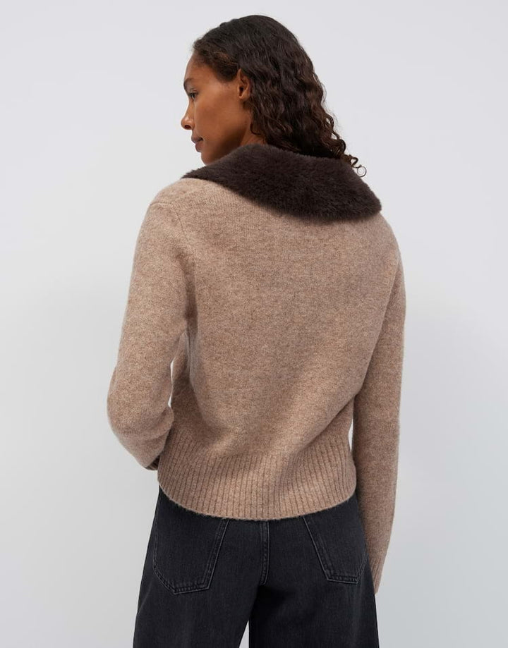 Opus Dofur 1062361451346 vest gebreid dames licht bruin