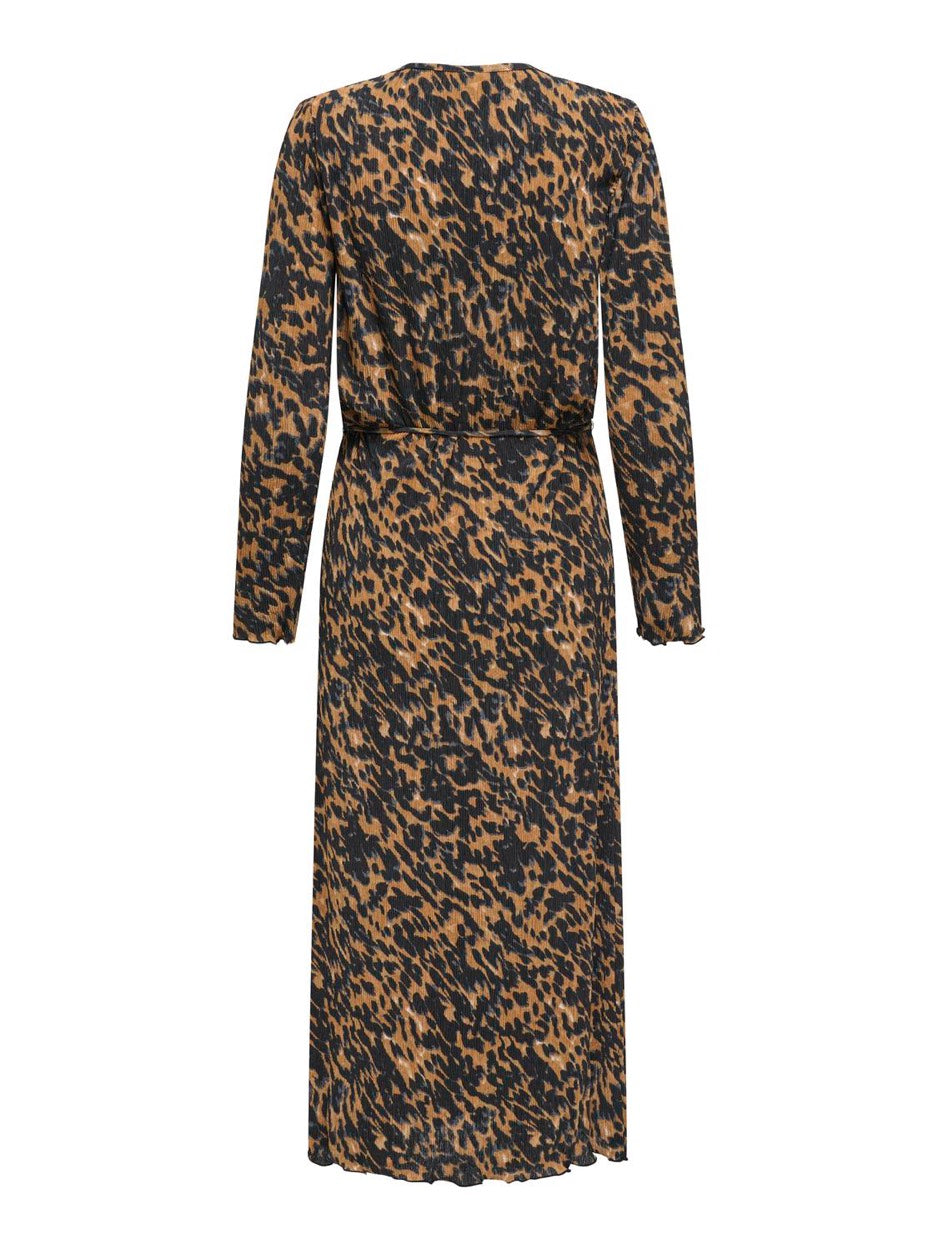 Only 15332400 sienna – dames maxi jurk bruin dessin