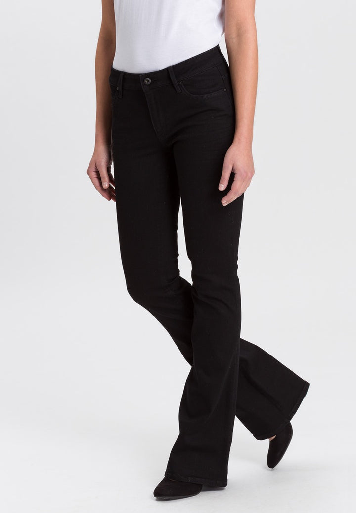 Cross Jeans P 433-005 bootcut flare fit dames – black denim - L32