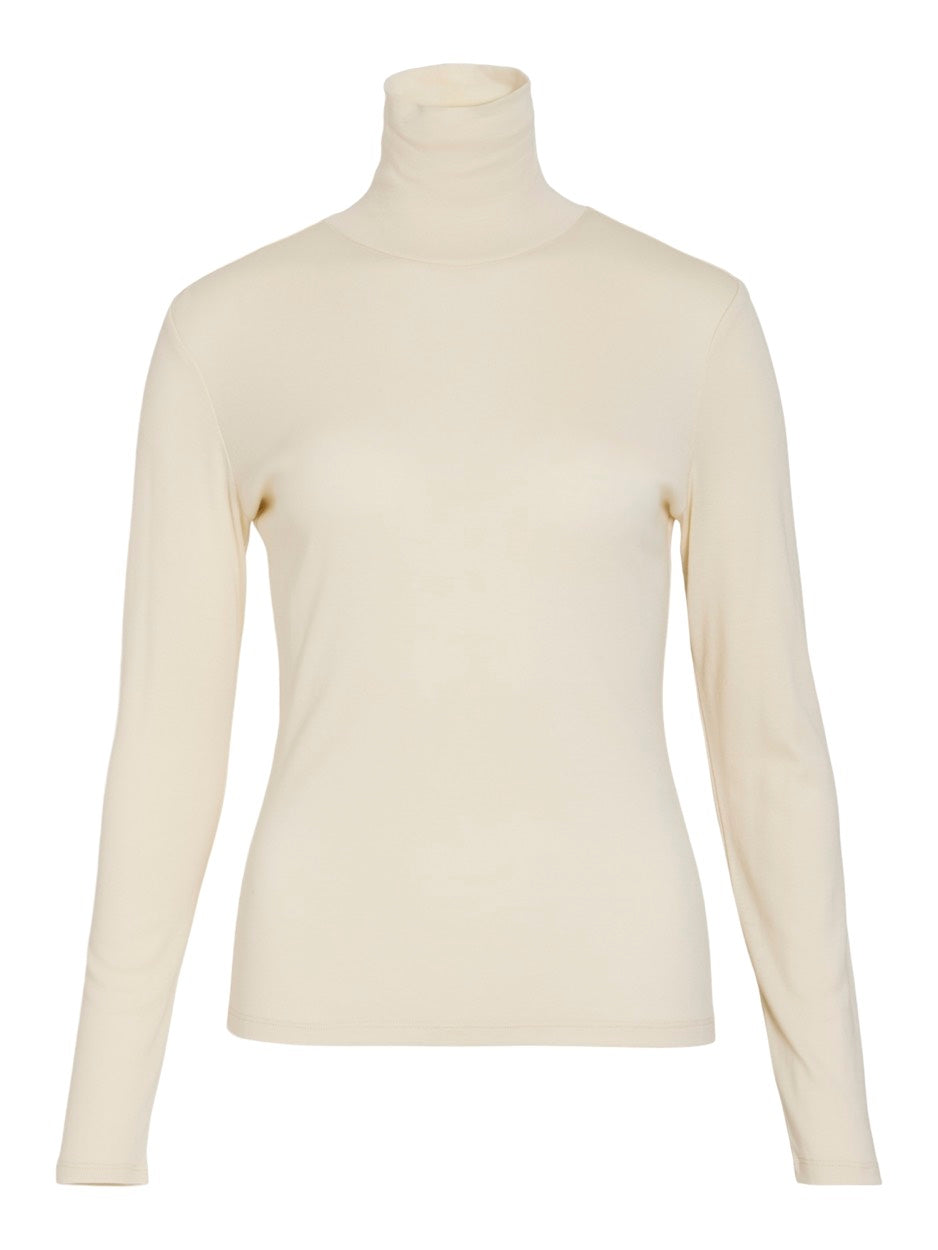 Vila Jolini t-shirt l/m dames beige