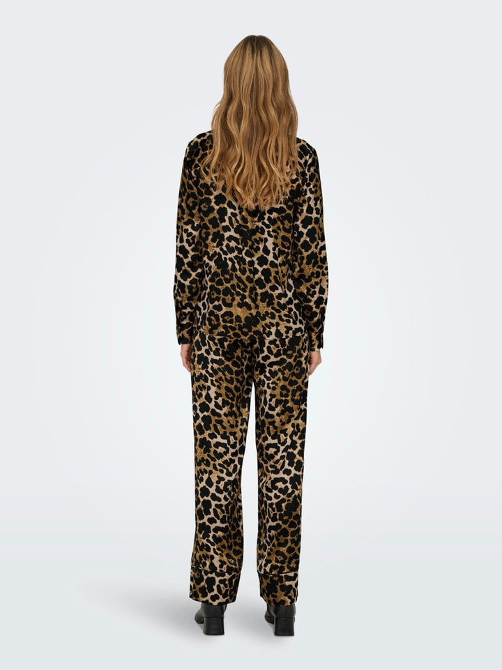 Only 15332163 Elma top l/m dames bruin dessin