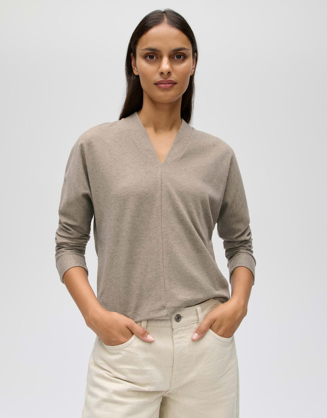 Opus Sadosa 10637313577475 top l/m dames bruin dessin