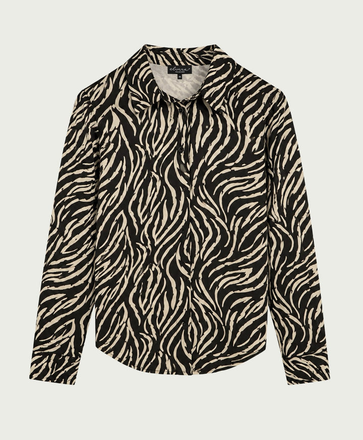 Elvira Casuals E4 26-019 June blouse l/m bruin dessin