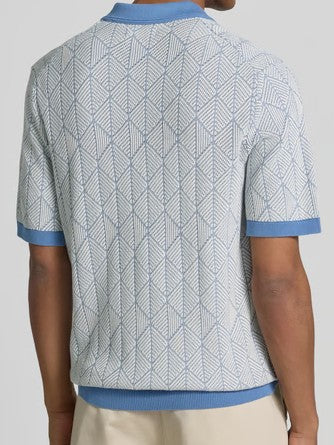 Jack & Jones Blublake polo k/m heren – blauw dessin