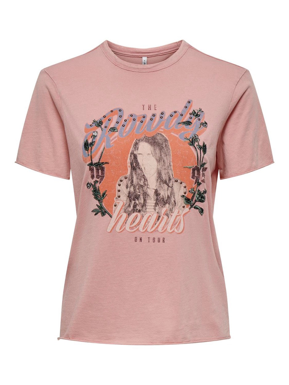 Only 15307412 Lucy t-shirt k/m dames roze