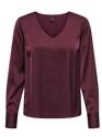Only t-shirt l/m dames bordeaux – Mika