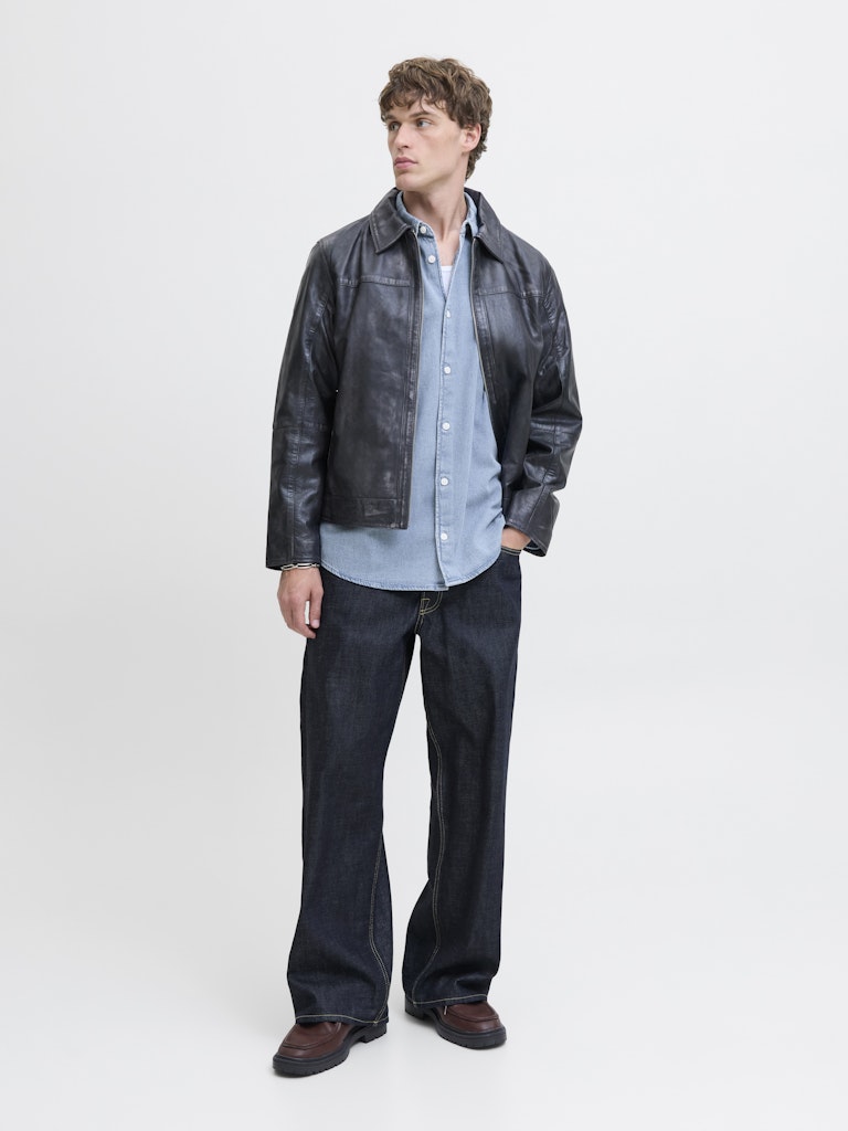 Jack & Jones Norrebro overhemd l/m denim heren - Blue Denim