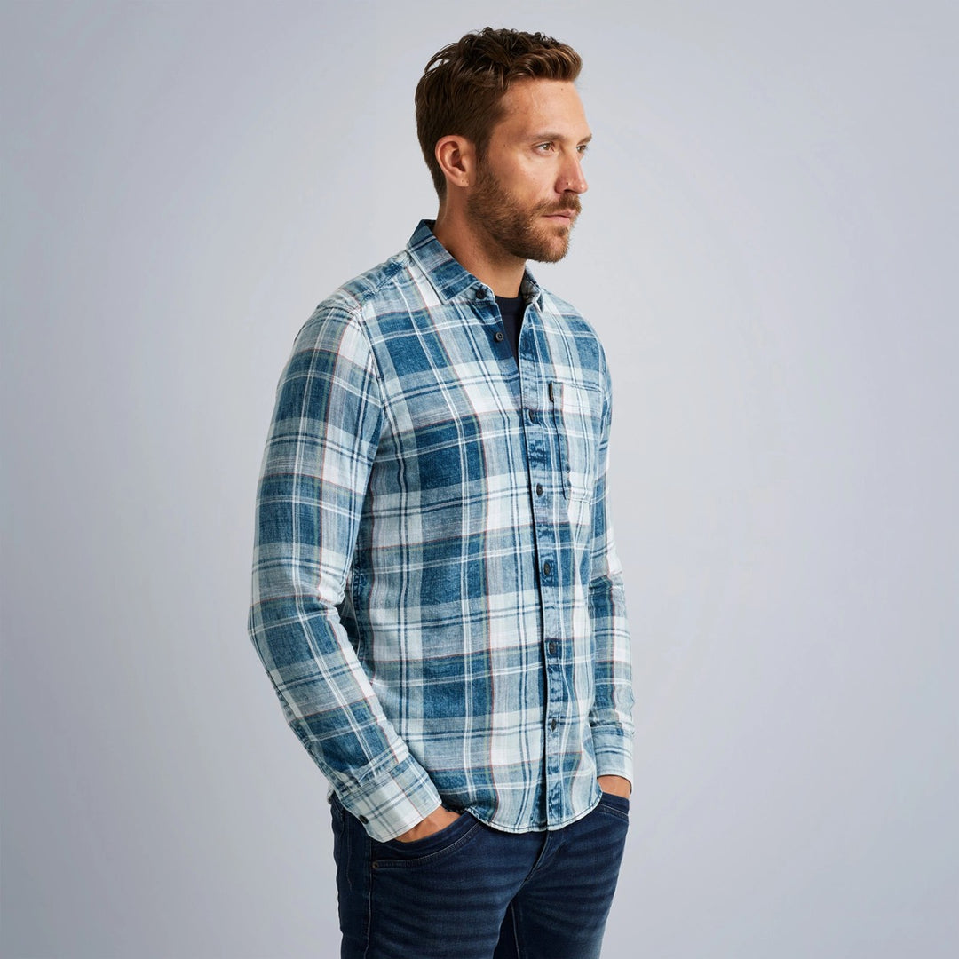 PME-Legend overhemd l/m heren blauw dessin