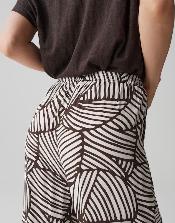 Opus Marou botanical lange broek dames bruin dessin