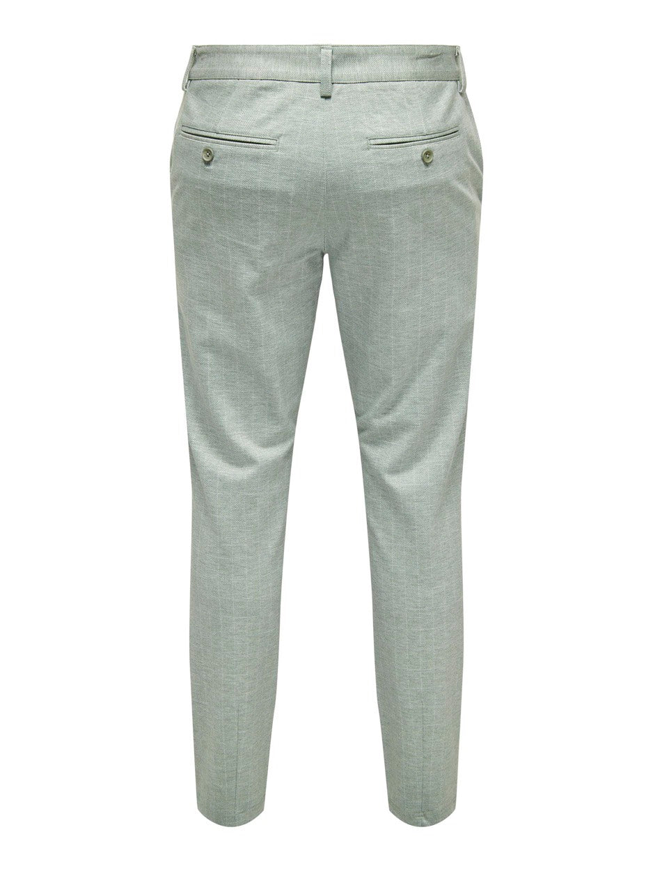 ONLY & SONS 22026836 mark lange broek heren groen dessin - L32