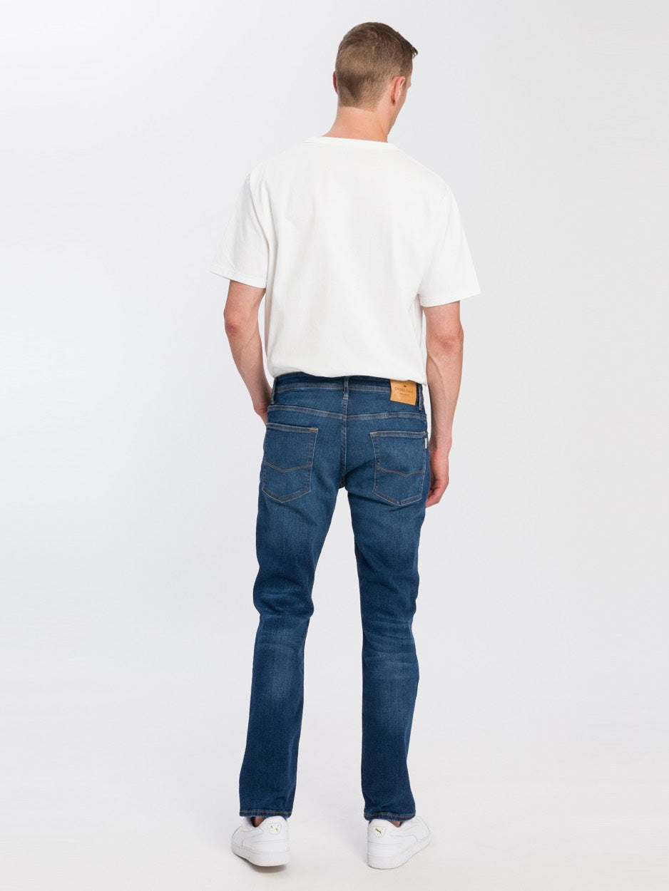 Cross Jeans Dylan E 195-130 jeans regular-straight fit heren - Blue Denim - 34