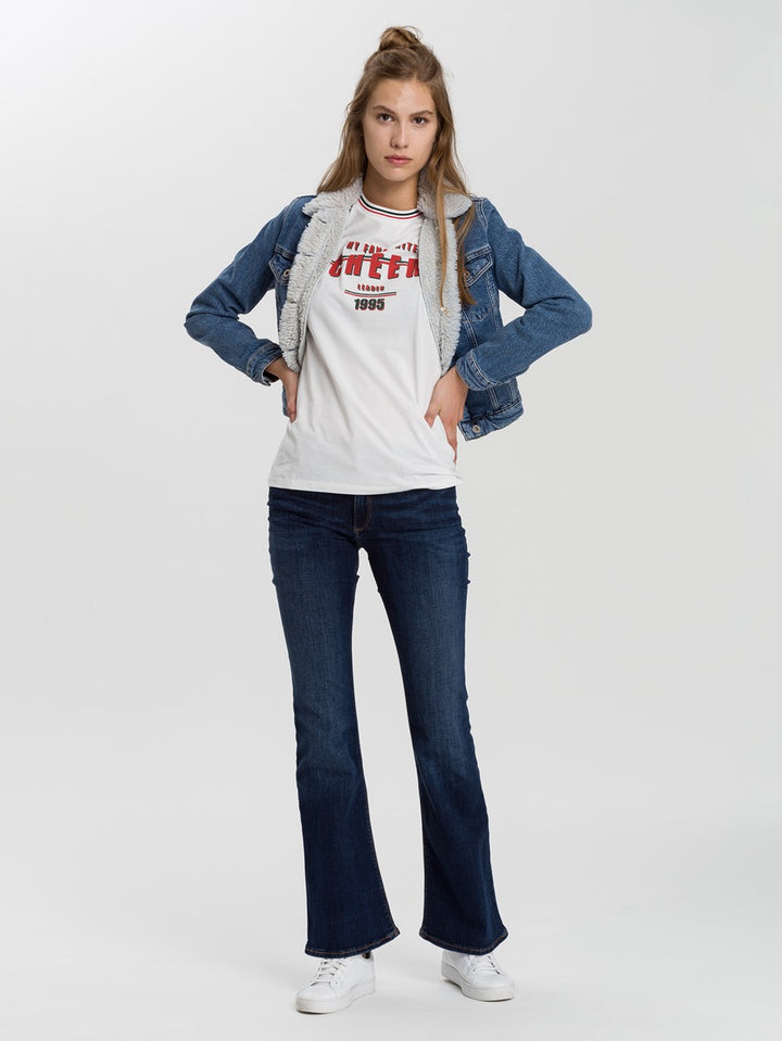Cross Jeans P 433-011 bootcut flare fit – dames - Blue Denim - L32