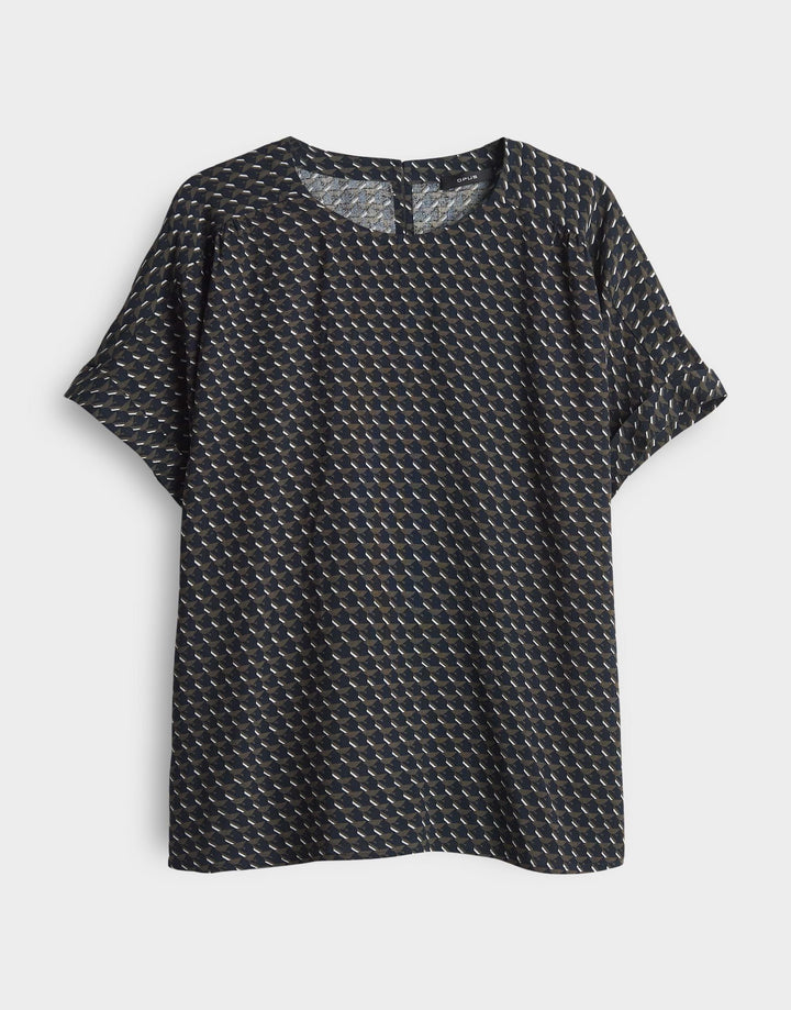 Opus Femka t-shirt k/m dames groen dessin