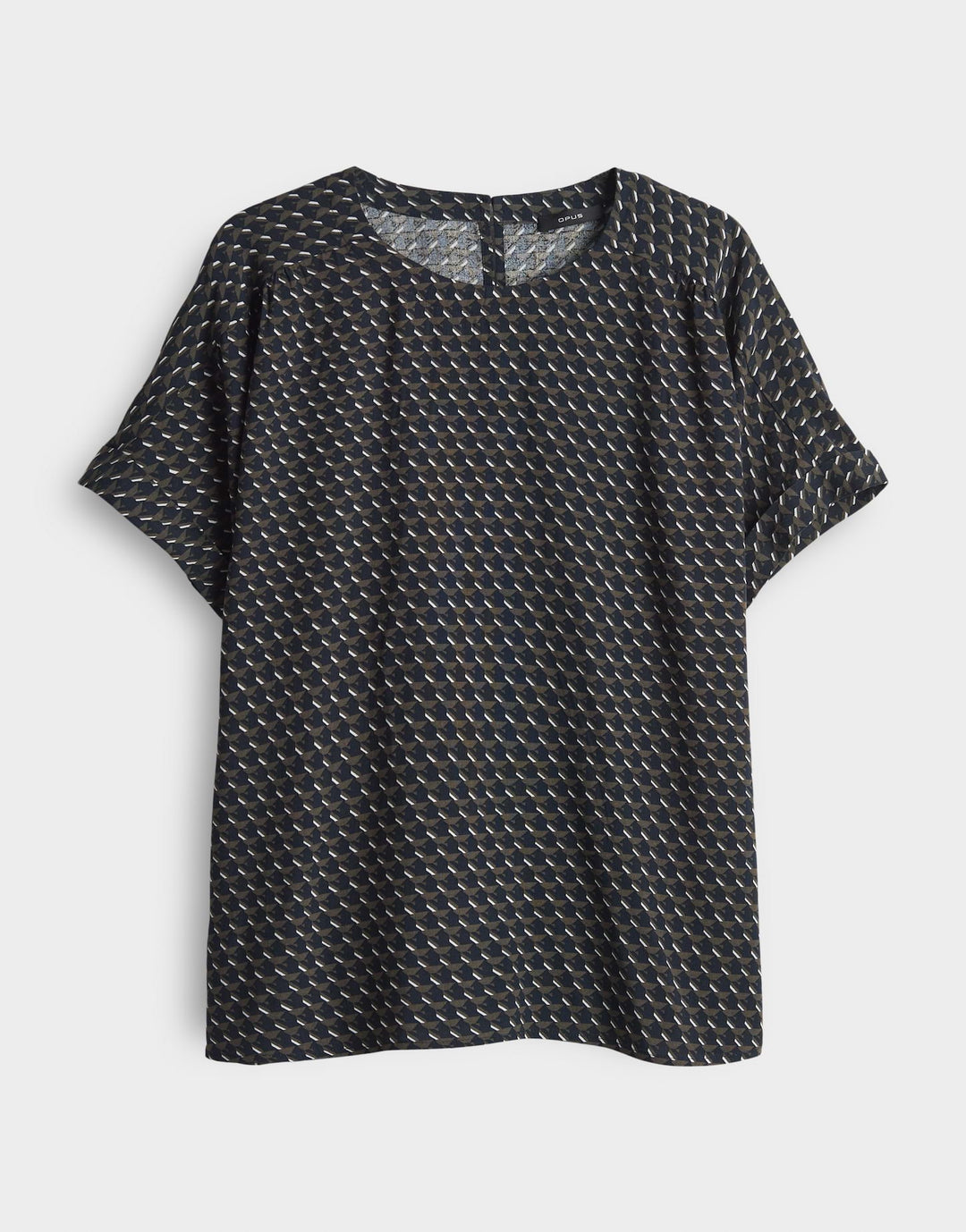 Opus Femka london 10176913335366 t-shirt k/m dames groen dessin