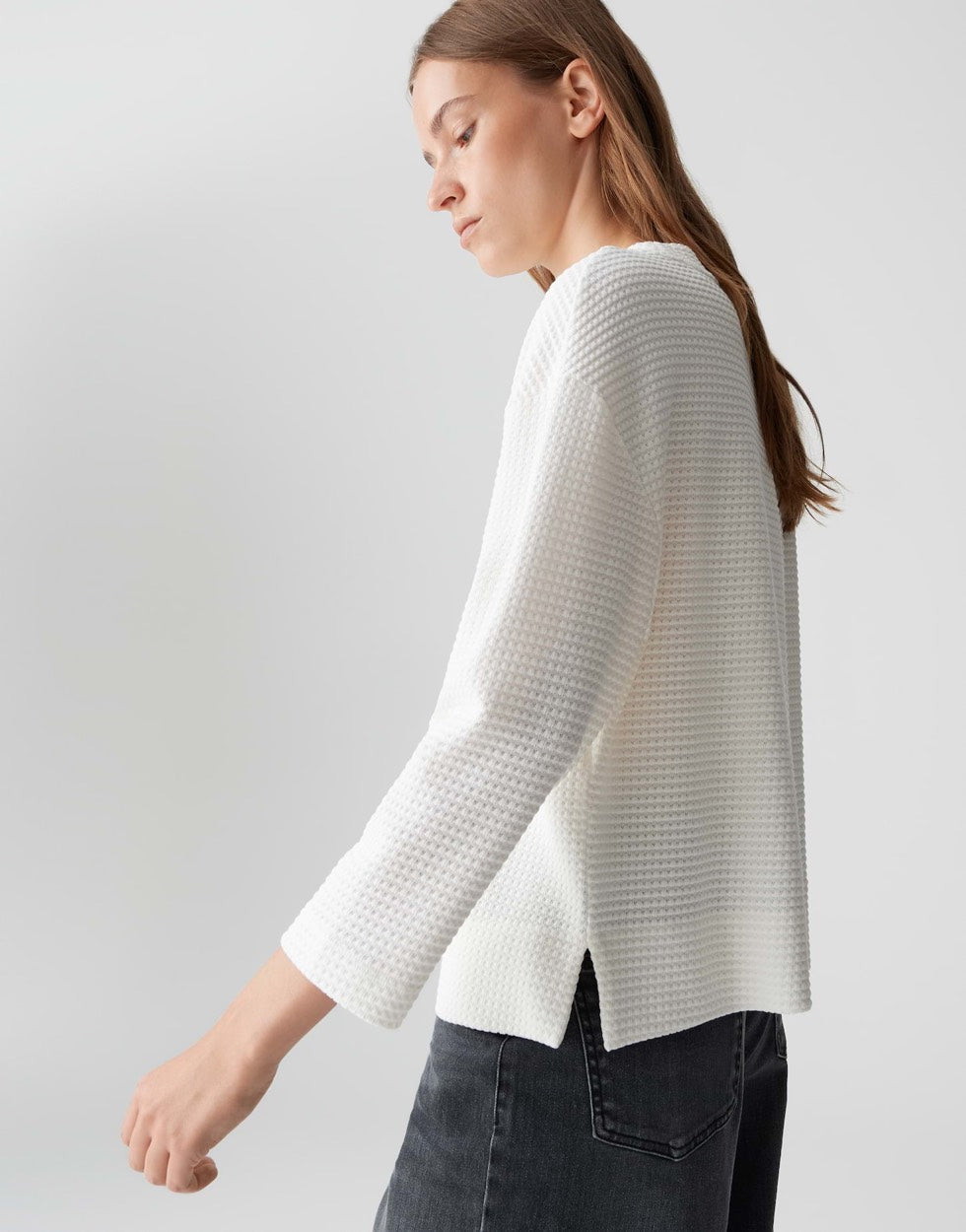 Opus Gelix sweater dames off-white