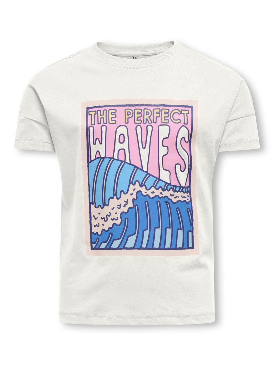 Kids Only t-shirt off-white – meisjes