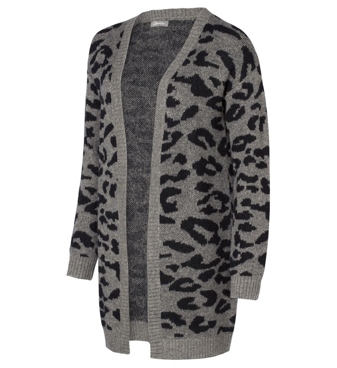 Geisha vest gebreid dames grijs dessin – 65620-20