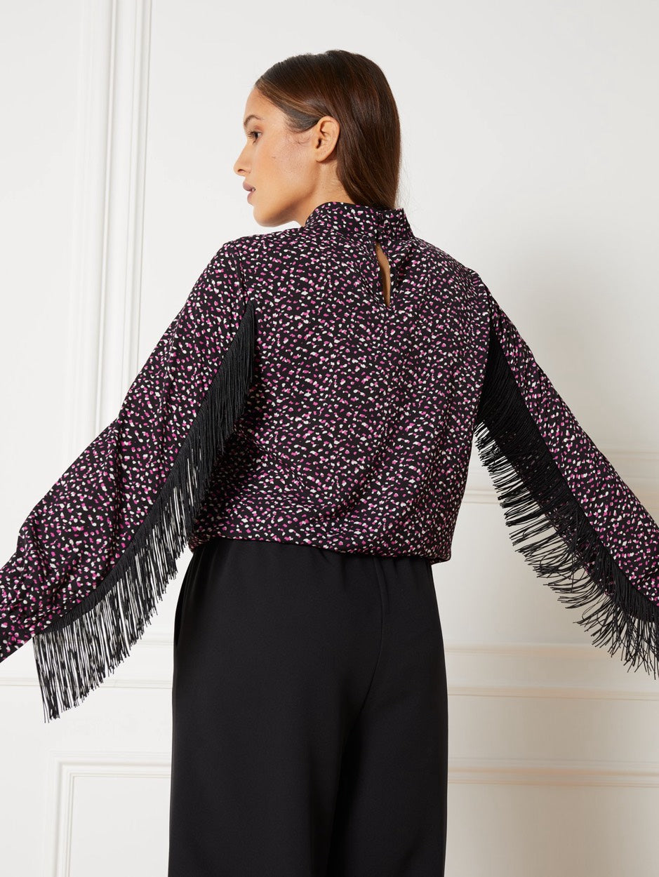 Refined department Alvera top zwart dessin – dames