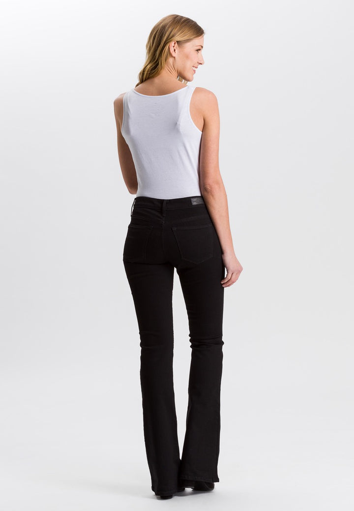 Cross Jeans P 433-005 bootcut flare fit dames – black denim - L32