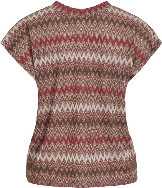 Vila 14114449 top k/m dames rood dessin