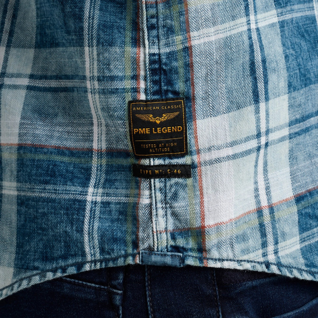 PME-Legend overhemd l/m heren blauw dessin