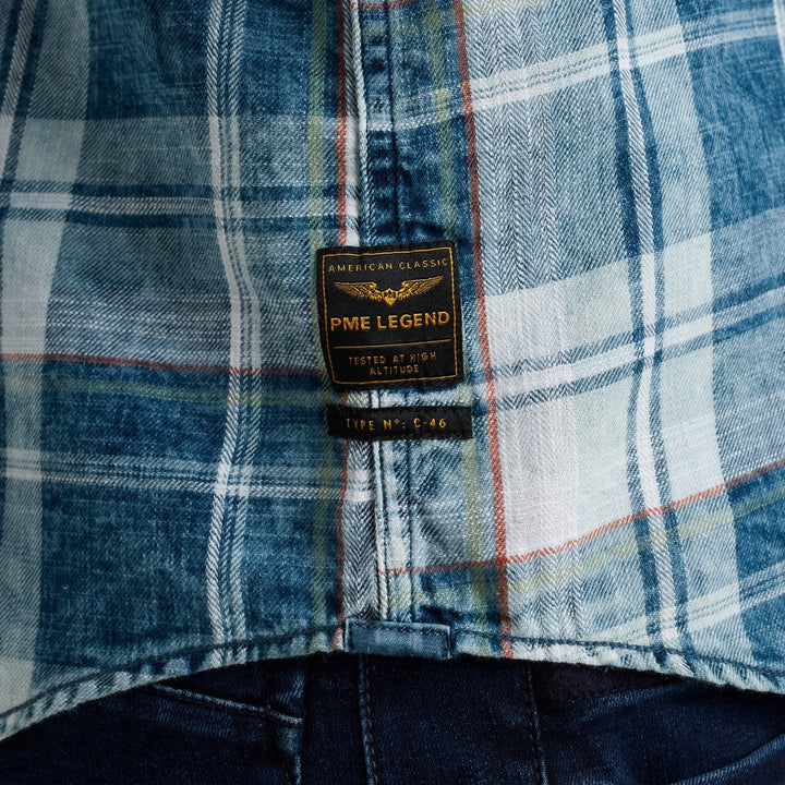 PME-Legend overhemd l/m heren blauw dessin