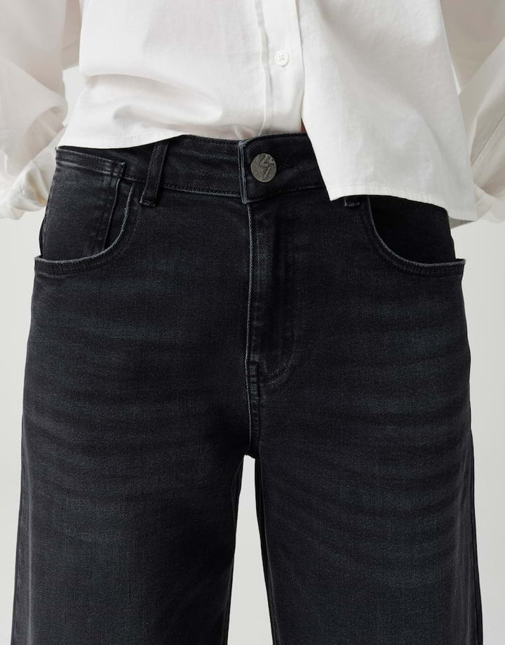 Opus Lissie Boldy 1060681256248 jeans low croth-baggy fit black denim - L28