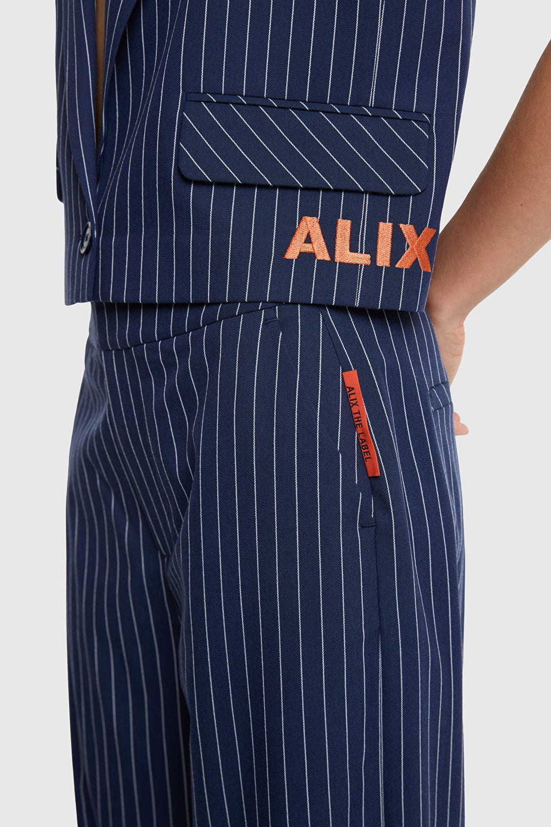 Alix the label lange broek dames blauw dessin