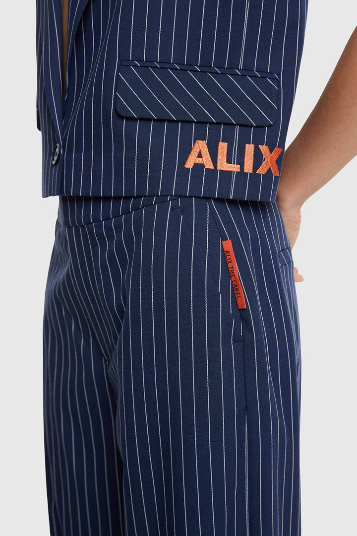 Alix the label lange broek dames blauw dessin
