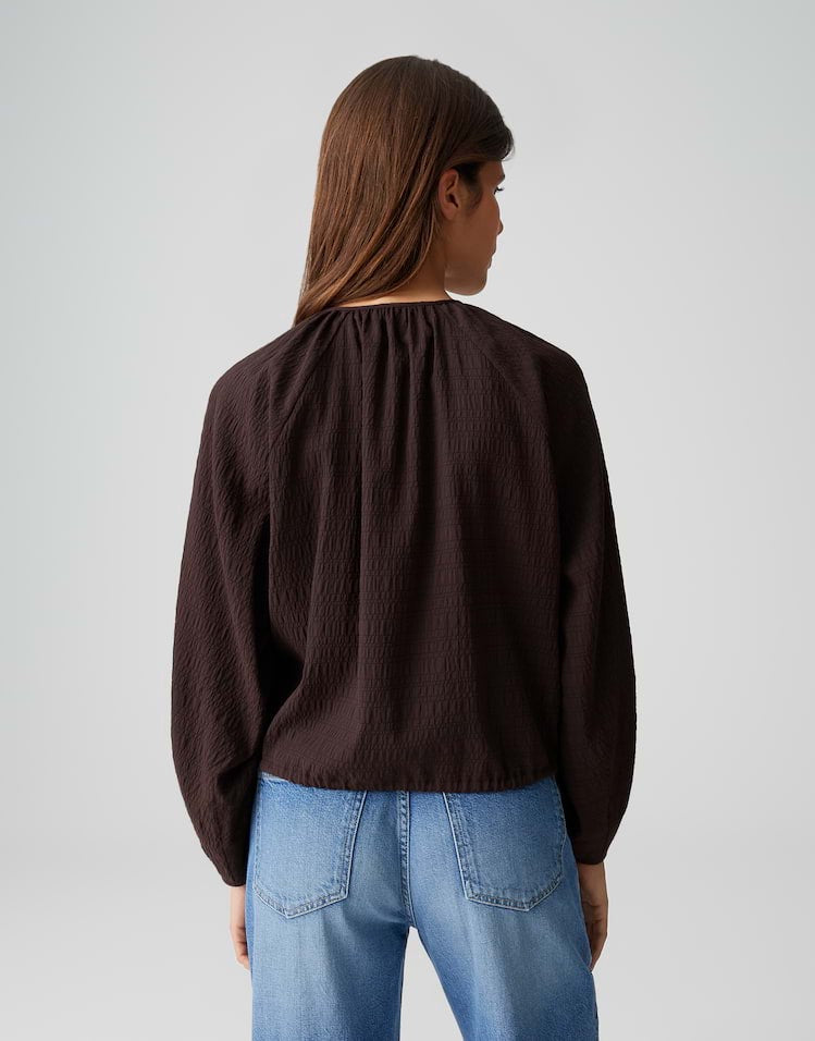 Opus blouse l/m bruin – dames