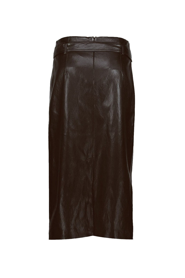 Geisha 66535-19 rok maxi (imitatie) leer bruin dessin