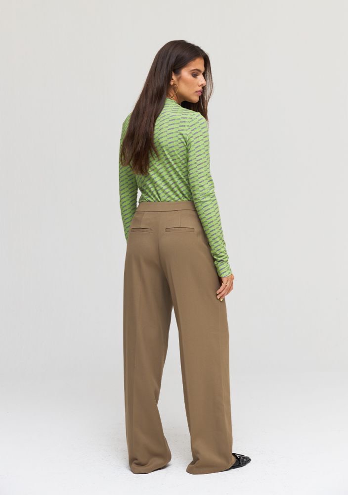 Harper and Yve AW24T505 Jane top l/m dames – groen dessin