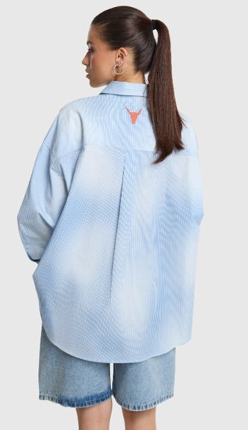 Alix the label blouse l/m blauw dessin – dames