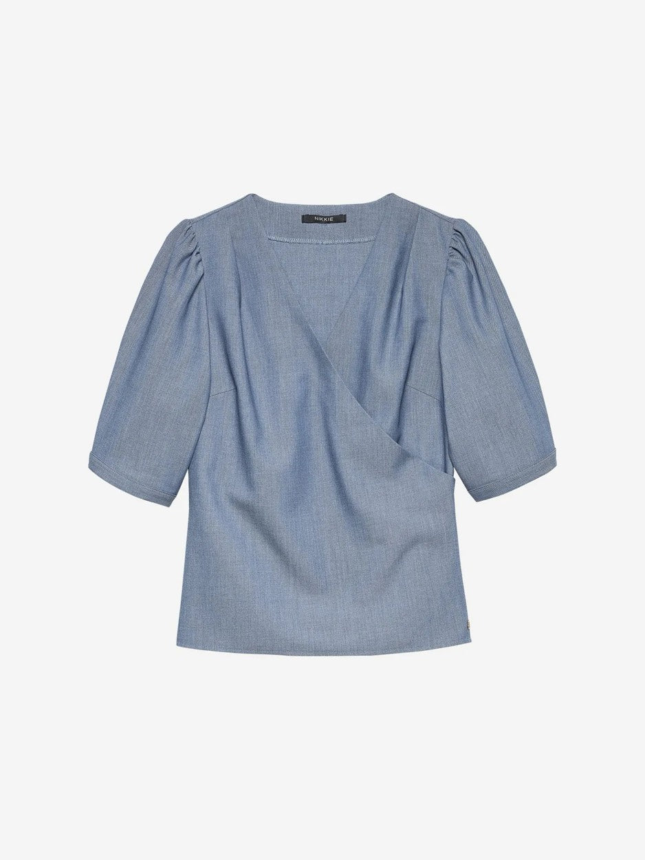 Nikkie N 6-204 2602 parisa top dames – blue denim