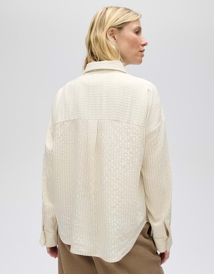 Opus Flui 10636314589475 blouse l/m dames ecru dessin