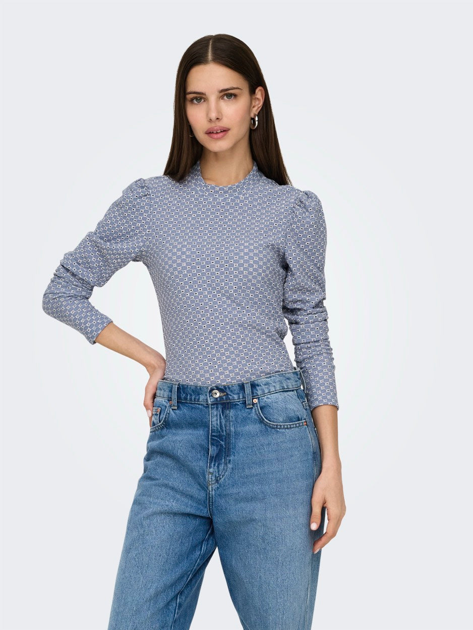 Only Genny top blauw dessin – dames