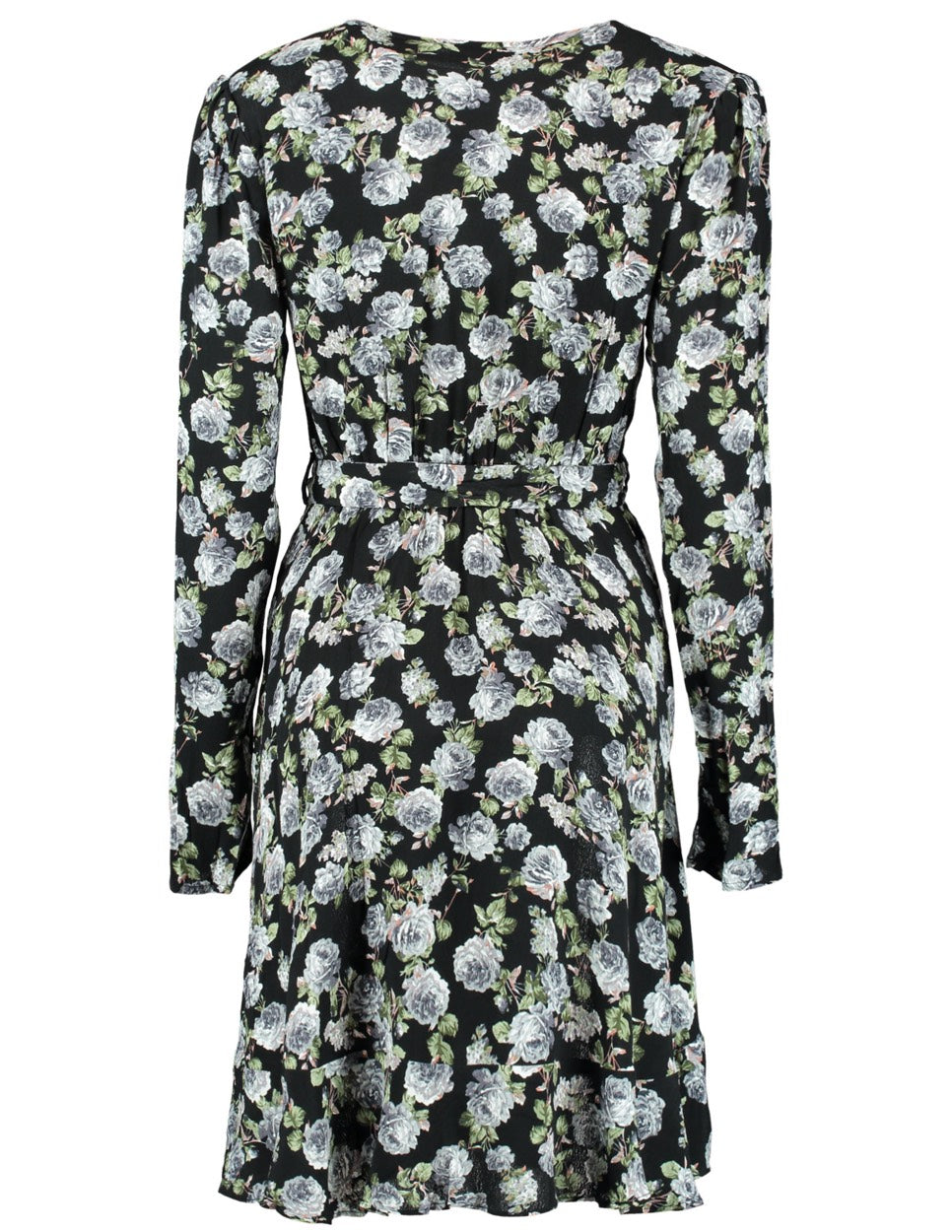 Colourful Rebel 9028 Ziggy flower mini wrap – damesjurk - Zwart Dessin