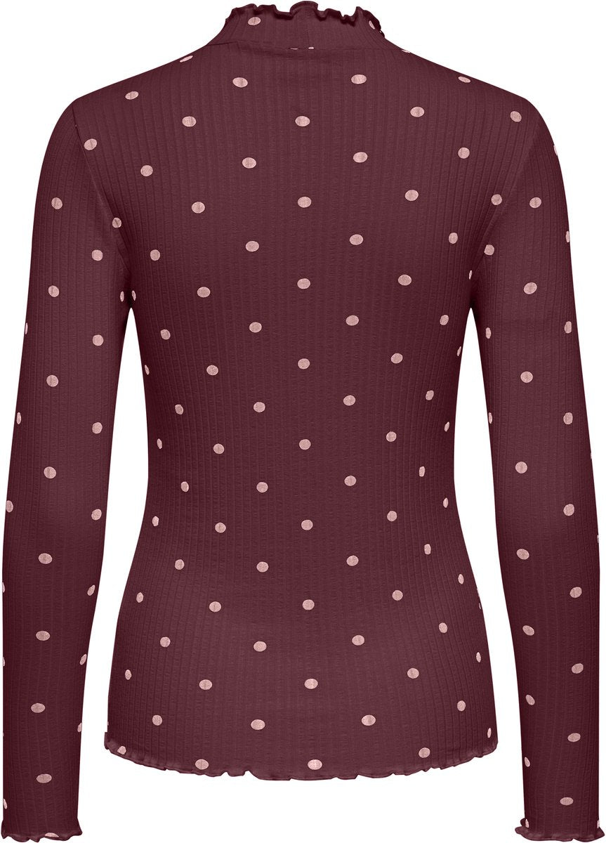 Jdyfransiska Life L/s Hi-nck Top - Rood Dessin