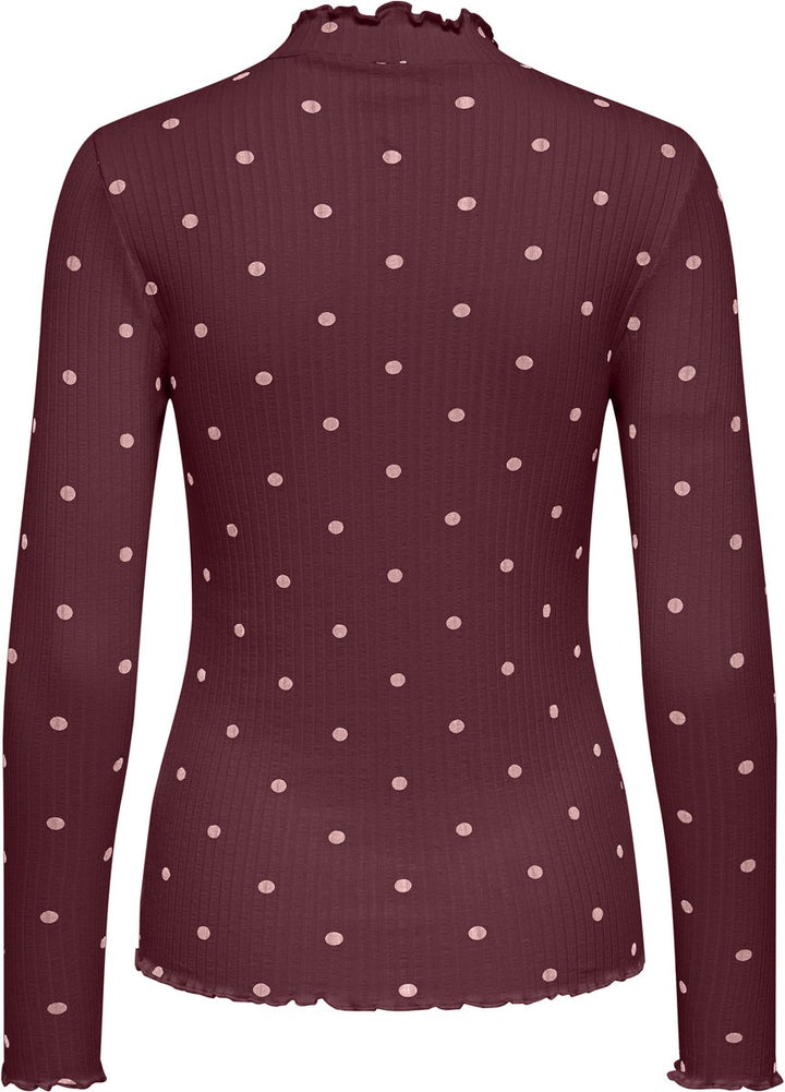 Jdyfransiska Life L/s Hi-nck Top - Rood Dessin