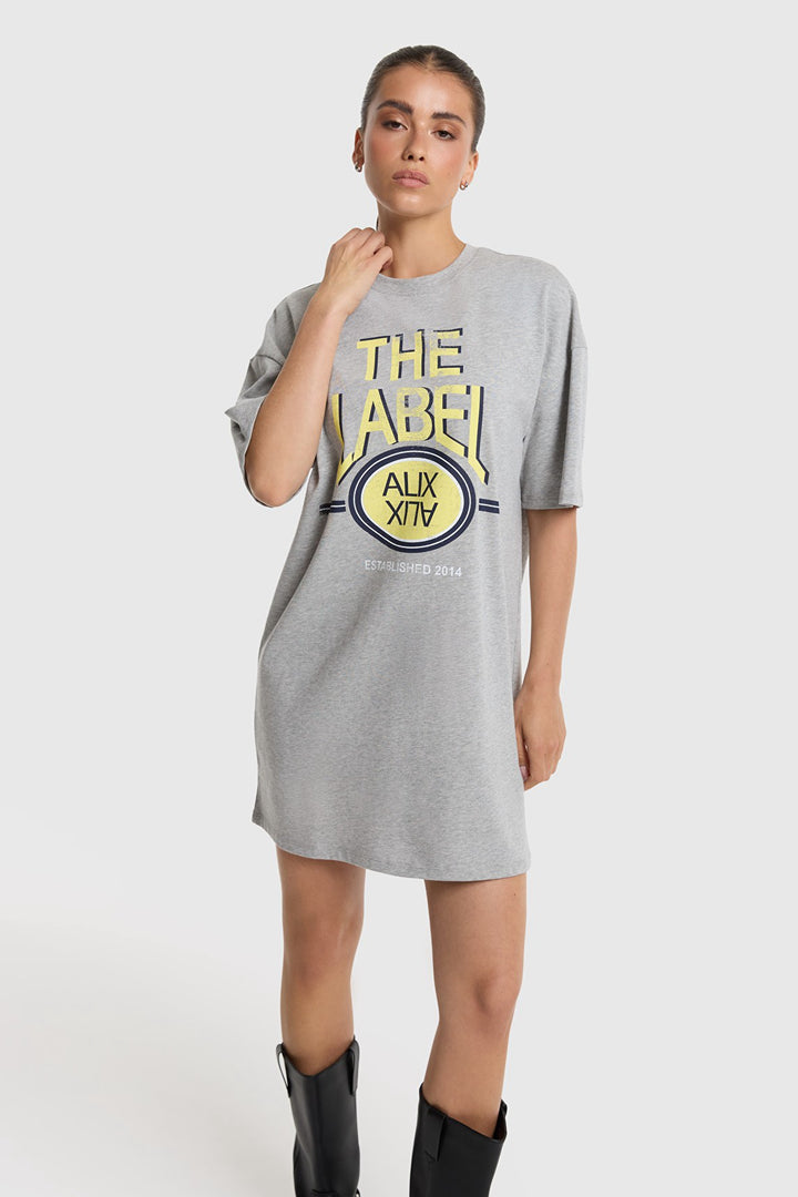 Alix the label jurk kort dames grijs melee